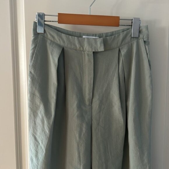 LOVERS + FRIENDS Roxanne pleated linen blend trousers small - Picture 6 of 10